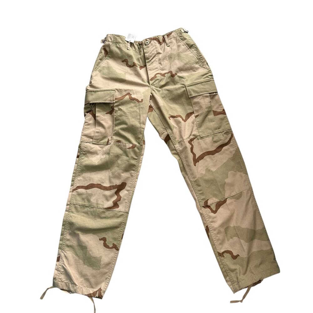 NWT Camo Pants Men’s Size S Green/Tan Camouflage Cargo Adjustable Waist